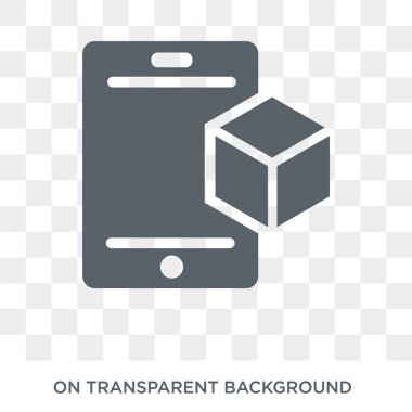 Artırılmış gerçeklik simgesi. Yapay zeka, geleceğin teknoloji koleksiyonu üzerinden saydam arka plan trendy düz vektör Augmented gerçeklik simgesi. Augmented gerçeklik simge kullanımı web ve mobil için yüksek kaliteli dolu