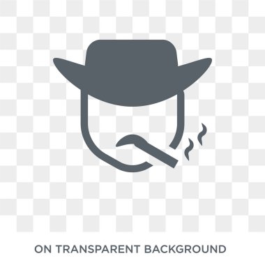 Şapka simgesi olan üzgün bir adam. Trendy düz vektör şapka kutsal kişilerin resmi üstünde insanlar koleksiyonundan şeffaf arka plan ile üzgün bir adam. Yüksek kalite ile şapka simge kullanımı web ve mobil için üzgün adam dolu