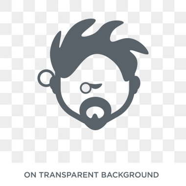 Punk face icon. Trendy flat vector Punk face icon on transparent background from People collection. High quality filled Punk face symbol use for web and mobile