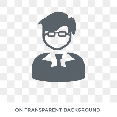 Yöneticisi yüz simgesi. Trendy düz vektör Yöneticisi yüz simgesi insanlar koleksiyonundan şeffaf arka plan üzerinde. Yüksek Kalite Yöneticisi yüz simge kullanımı web ve mobil için dolu