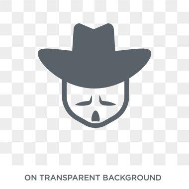 Yüz şapka simgesi olan adamım. Trendy düz vektör adam yüz şapka kutsal kişilerin resmi üstünde insanlar koleksiyonundan şeffaf arka plan ile. Yüksek kaliteli adam yüz şapka simge kullanımı için web ve hareket eden ile dolu