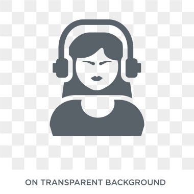 Customer Help worker icon. Trendy flat vector Customer Help worker icon on transparent background from People collection. High quality filled Customer Help worker symbol use for web and mobile