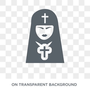 Bishop face icon. Trendy flat vector Bishop face icon on transparent background from People collection. High quality filled Bishop face symbol use for web and mobile