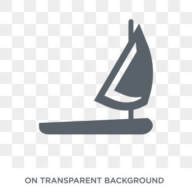 Windsail simgesi. Trendy düz vektör deniz koleksiyonundan şeffaf arka plan üstünde kutsal kişilerin resmi Windsail. Windsail simge kullanımı web ve mobil için yüksek kaliteli dolu