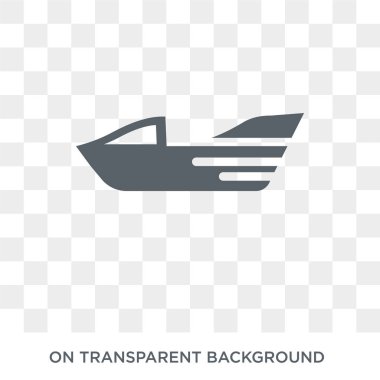 sürat teknesi simgesi. Trendy düz vektör deniz koleksiyonundan şeffaf arka plan üstünde kutsal kişilerin resmi sürat teknesi. Yüksek kaliteli dolu sürat teknesi simge kullanımı için web ve hareket eden