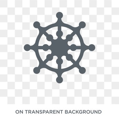 Dümen simgesi. Trendy düz vektör deniz koleksiyonundan şeffaf arka plan üstünde kutsal kişilerin resmi dümen. Dümen simge kullanımı web ve mobil için yüksek kaliteli dolu