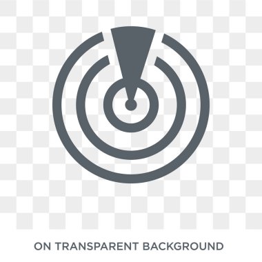 Radar algılama simgesi. Trendy düz vektör Radar algılama simgesi deniz koleksiyonundan şeffaf arka plan. Radar algılama simge kullanımı web ve mobil için yüksek kaliteli dolu