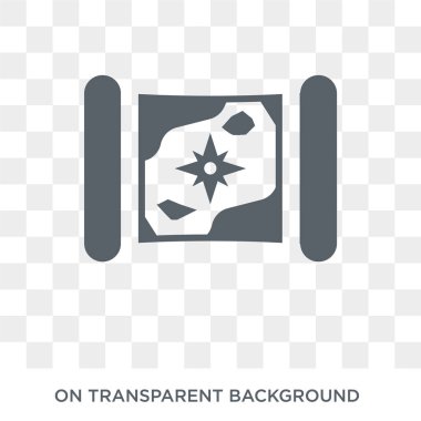 deniz harita simgesi. Trendy düz vektör deniz harita simgesi deniz koleksiyonundan şeffaf arka plan. Yüksek kaliteli web ve mobil için deniz harita sembol kullanın dolu