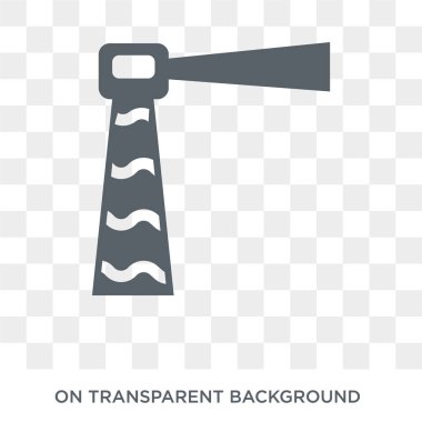 Deniz feneri simgesi. Deniz koleksiyonundan şeffaf arka plan trendy düz vektör deniz feneri simgesi. Deniz feneri simge kullanımı web ve mobil için yüksek kaliteli dolu