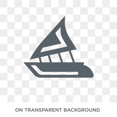 Felucca simgesi. Deniz koleksiyonundan şeffaf arka plan trendy düz vektör felucca simgesi. Yüksek kaliteli dolu felucca simge kullanımı için web ve hareket eden