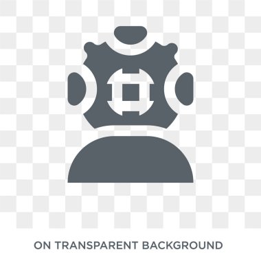 Diving Helmet icon. Trendy flat vector Diving Helmet icon on transparent background from Nautical collection. High quality filled Diving Helmet symbol use for web and mobile