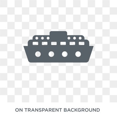 Cruise Ship simgesi. Deniz koleksiyonundan şeffaf arka plan trendy düz vektör Cruise Ship simgesi. Web ve mobil için yüksek kaliteli doldurulmuş Cruise Ship sembol kullanımı