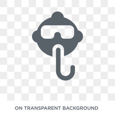 Aqualung simgesi. Deniz koleksiyonundan şeffaf arka plan trendy düz vektör Aqualung simgesi. Yüksek kaliteli Aqualung simge kullanımı web ve mobil için dolu