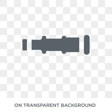 Antika teleskop simgesi. Trendy düz vektör deniz koleksiyonundan şeffaf arka plan üstünde kutsal kişilerin resmi antika teleskop. Antika teleskop simge kullanımı web ve mobil için yüksek kaliteli dolu