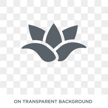 Lotus çiçek simgesi. Saydam arka plan doğa koleksiyonundan trendy düz vektör Lotus çiçek simgesi. Lotus çiçeği simge kullanımı web ve mobil için yüksek kaliteli dolu