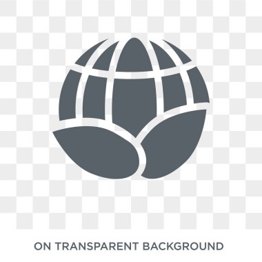 Eko küre simgesi. Trendy düz vektör Eko küre simgesi doğa koleksiyonundan şeffaf arka plan üzerinde. Yüksek kaliteli dolu Eko küre simge kullanımı için web ve hareket eden