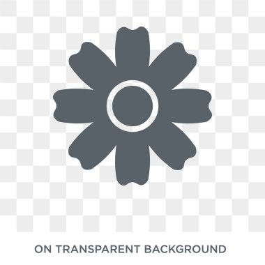 Daisy simgesi. Trendy düz vektör doğa koleksiyonundan şeffaf arka plan üstünde kutsal kişilerin resmi Daisy. Daisy simge kullanımı web ve mobil için yüksek kaliteli dolu