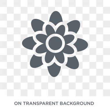 Dahlia simgesi. Trendy düz vektör doğa koleksiyonundan şeffaf arka plan üstünde kutsal kişilerin resmi Dahlia. Dahlia simge kullanımı web ve mobil için yüksek kaliteli dolu