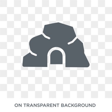 cave icon. Trendy flat vector cave icon on transparent background from nature collection. High quality filled cave symbol use for web and mobile
