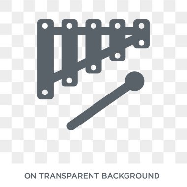Ksilofon simgesi. Ksilofon tasarım konsepti koleksiyonundan. Basit öğe vektör çizim şeffaf arka plan üzerinde.