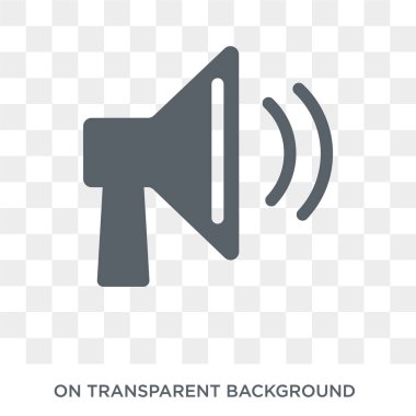 Hoparlör simgesi. Hoparlör tasarım konsepti koleksiyonundan. Basit öğe vektör çizim şeffaf arka plan üzerinde.