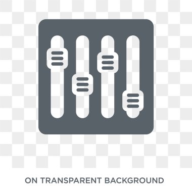 Ses çubuğu simgesi. Ses bar müzik koleksiyonu kavram tasarlayın. Basit öğe vektör çizim şeffaf arka plan üzerinde.