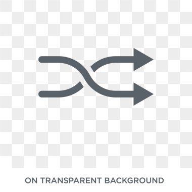 Shuffle icon. Shuffle design concept from  collection. Simple element vector illustration on transparent background.