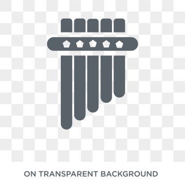 Panpipe simgesi. Müzik koleksiyonundan Panpipe tasarım konsepti. Saydam arka planda basit eleman vektör çizimi.