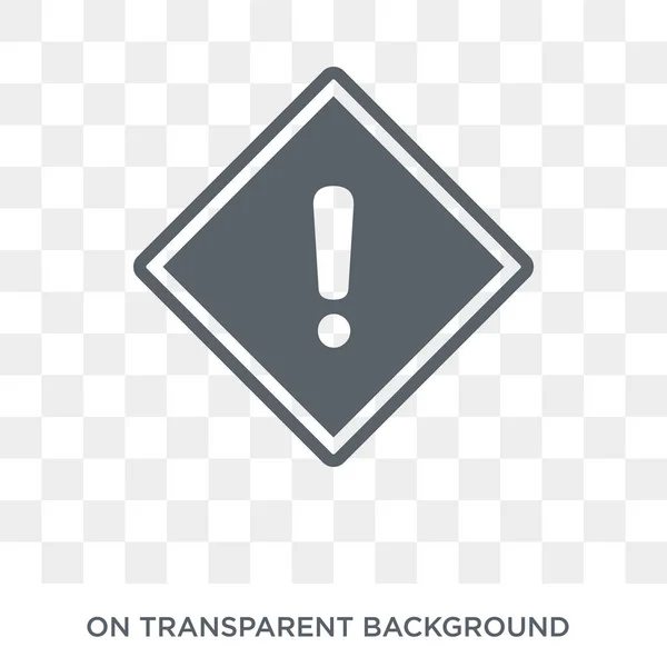 Warnschild Symbol Trendiges Flaches Vektor Warnschild Symbol Auf Transparentem Hintergrund — Stockvektor