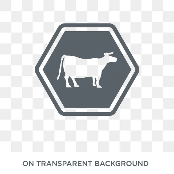 Viehzeichen Symbol Trendiges Flaches Vektorschild Symbol Auf Transparentem Hintergrund Aus — Stockvektor