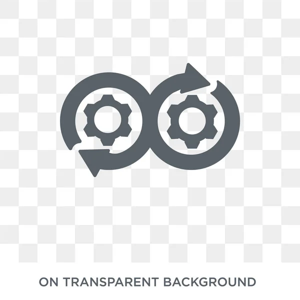 Icône Devops Icône Devops Vecteur Plat Tendance Sur Fond Transparent — Image vectorielle