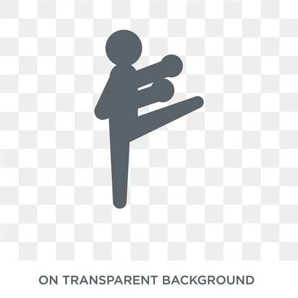 Kickboksen Pictogram Trendy Platte Vector Kickboksen Pictogram Transparante Achtergrond Van — Stockvector