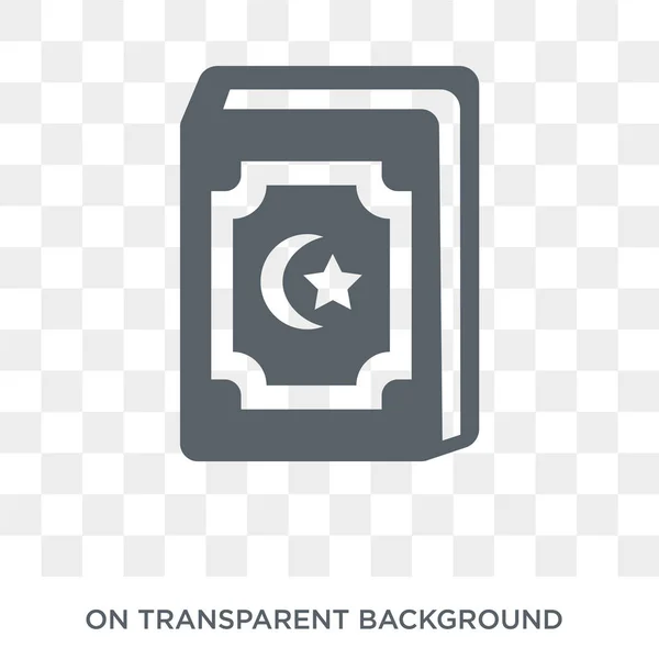 Quran Ikone Trendiges Flaches Vektor Quran Symbol Auf Transparentem Hintergrund — Stockvektor