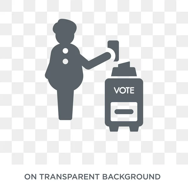 Homme Qui Tient Bulletin Vote Sur Icône Boîte Homme Tenant — Image vectorielle
