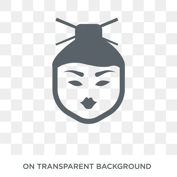 Chinese Face Icon Trendy Flat Vector Chinese Face Icon Transparent — Stock Vector