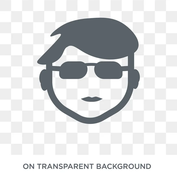 Pojke Ansikte Med Glasögon Ikon Trendiga Platt Vektor Pojke Ansikte — Stock vektor