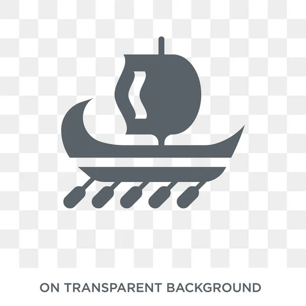 Icono Trireme Trendy Vector Plano Trireme Icono Sobre Fondo Transparente — Vector de stock