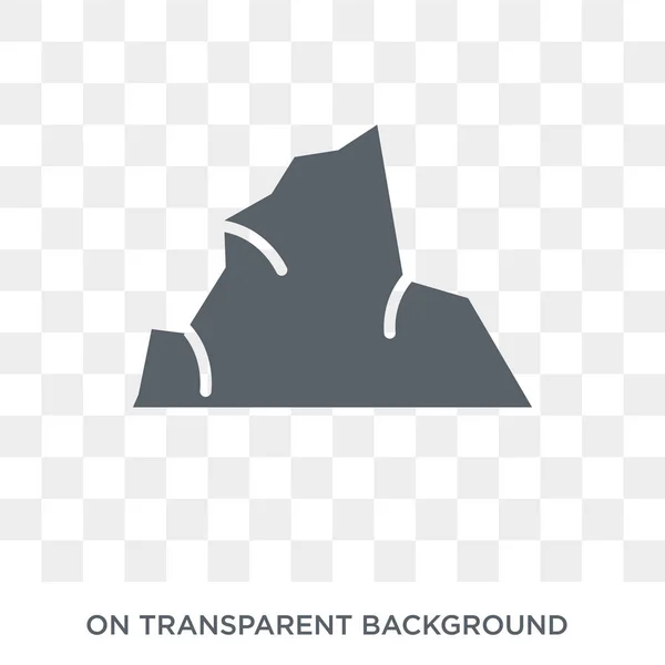 Ikone Der Berge Trendiges Flaches Vektorberge Symbol Auf Transparentem Hintergrund — Stockvektor