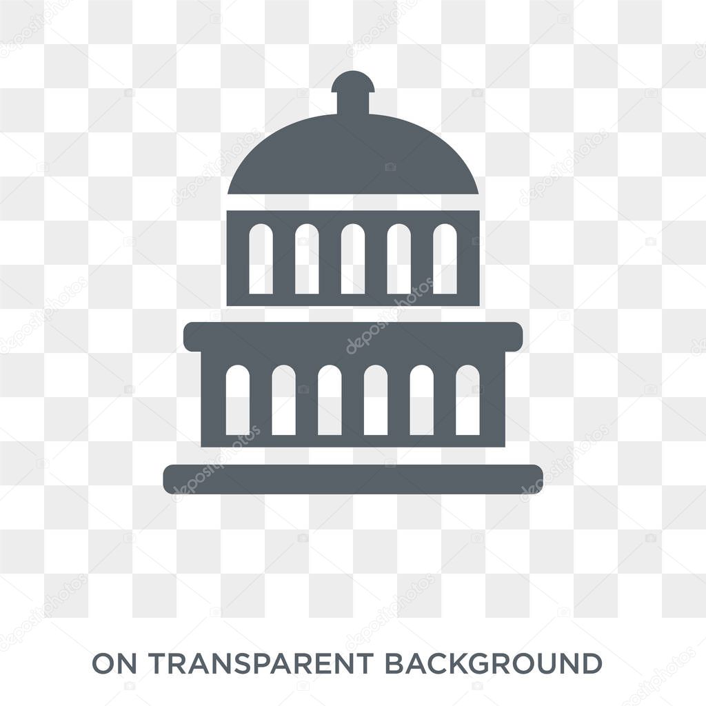 Capitol icon. Trendy flat vector Capitol icon on transparent background from United States of America collection. High quality filled Capitol symbol use for web and mobile