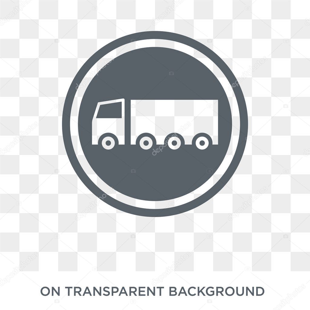 Truck sign icon. Trendy flat vector Truck sign icon on transparent background from traffic sign collection. High quality filled Truck sign symbol use for web and mobile
