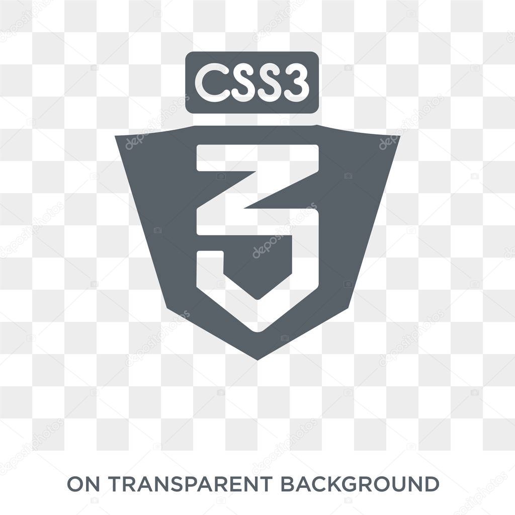 CSS3 icon. Trendy flat vector CSS3 icon on transparent background from Technology collection. High quality filled CSS3 symbol use for web and mobile
