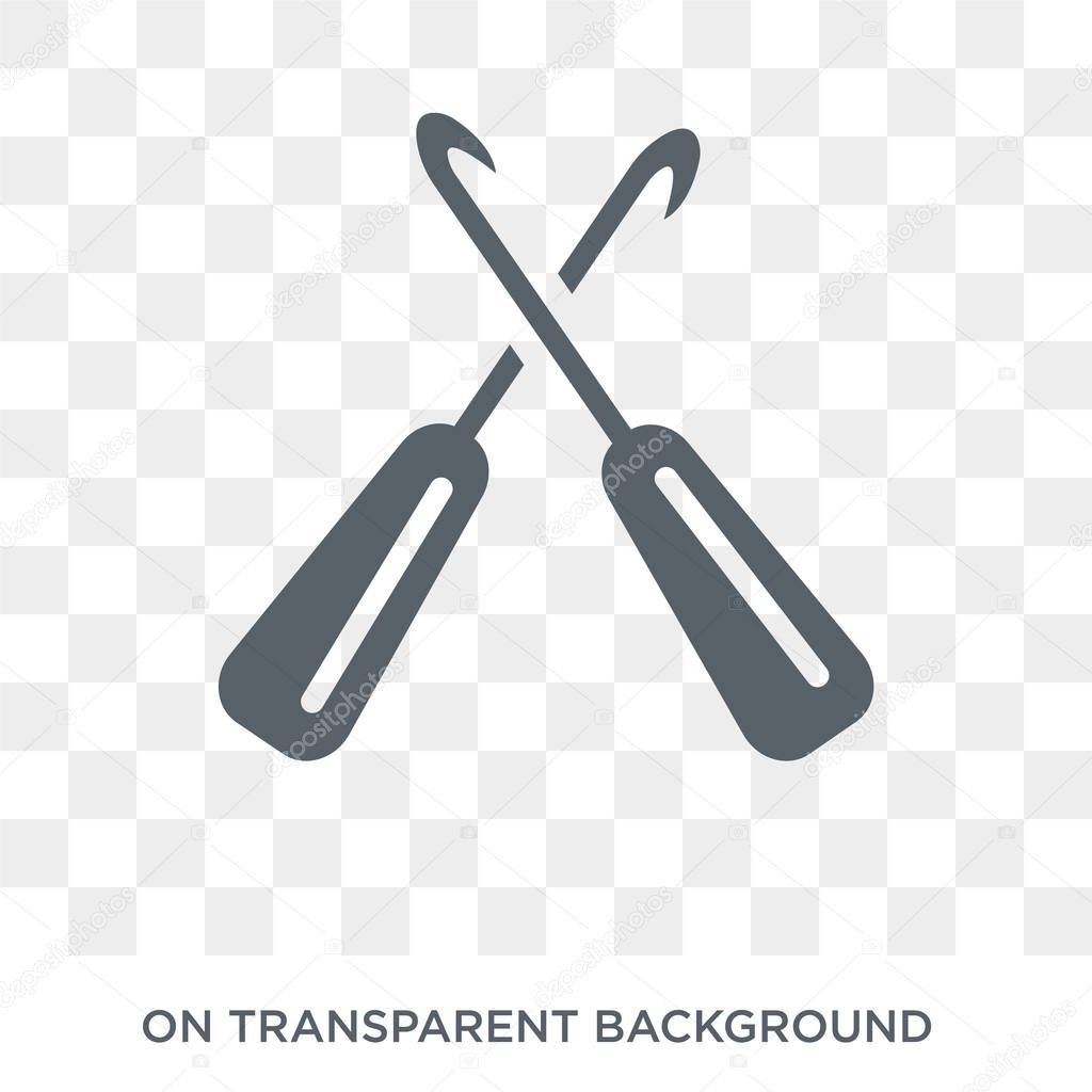 Crochet hook icon. crochet hook design concept from Sew collection. Simple element vector illustration on transparent background.