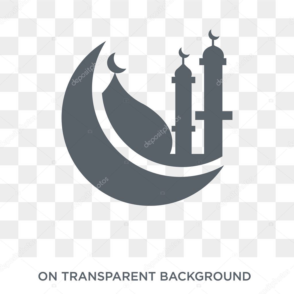 Islamic Mosque icon. Trendy flat vector Islamic Mosque icon on transparent background from Religion  collection. High quality filled Islamic Mosque symbol use for web and mobile