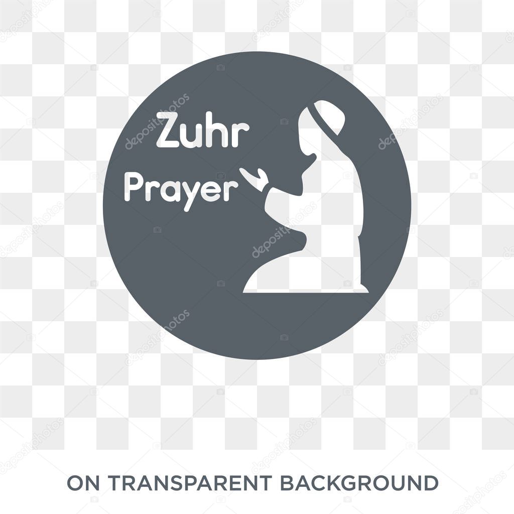 Zuhr Prayer icon. Trendy flat vector Zuhr Prayer icon on transparent background from Religion  collection. High quality filled Zuhr Prayer symbol use for web and mobile