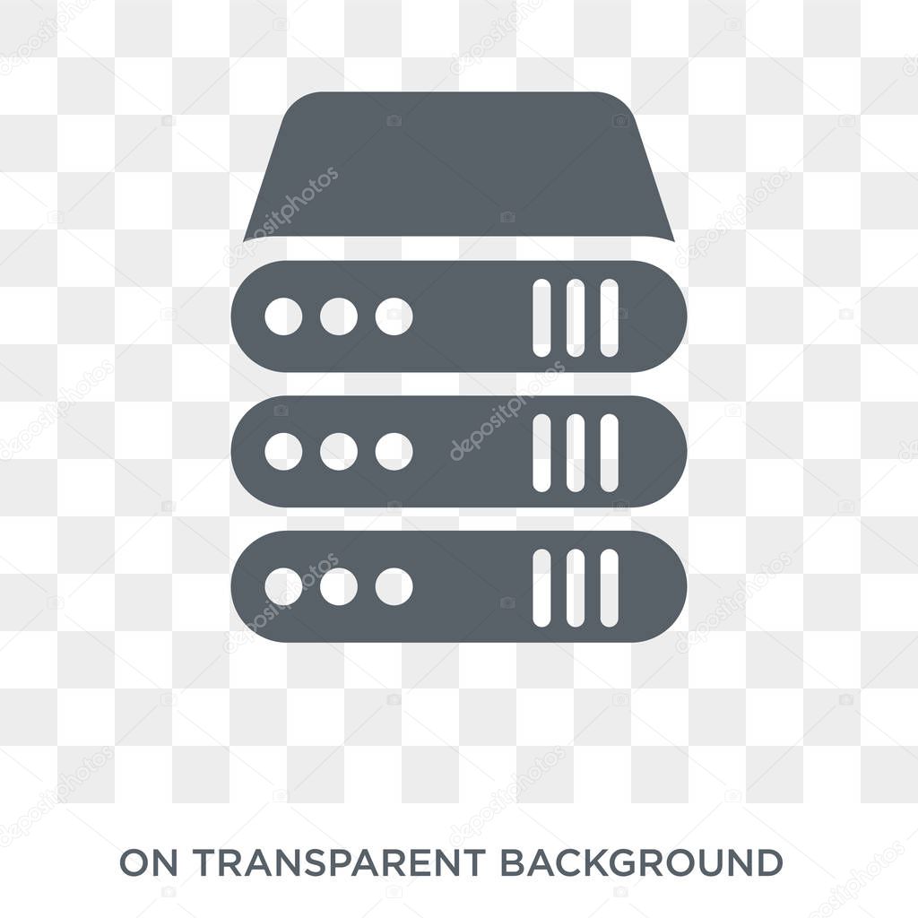 Data storage icon. Trendy flat vector Data storage icon on transparent background from Programming collection. High quality filled Data storage symbol use for web and mobile