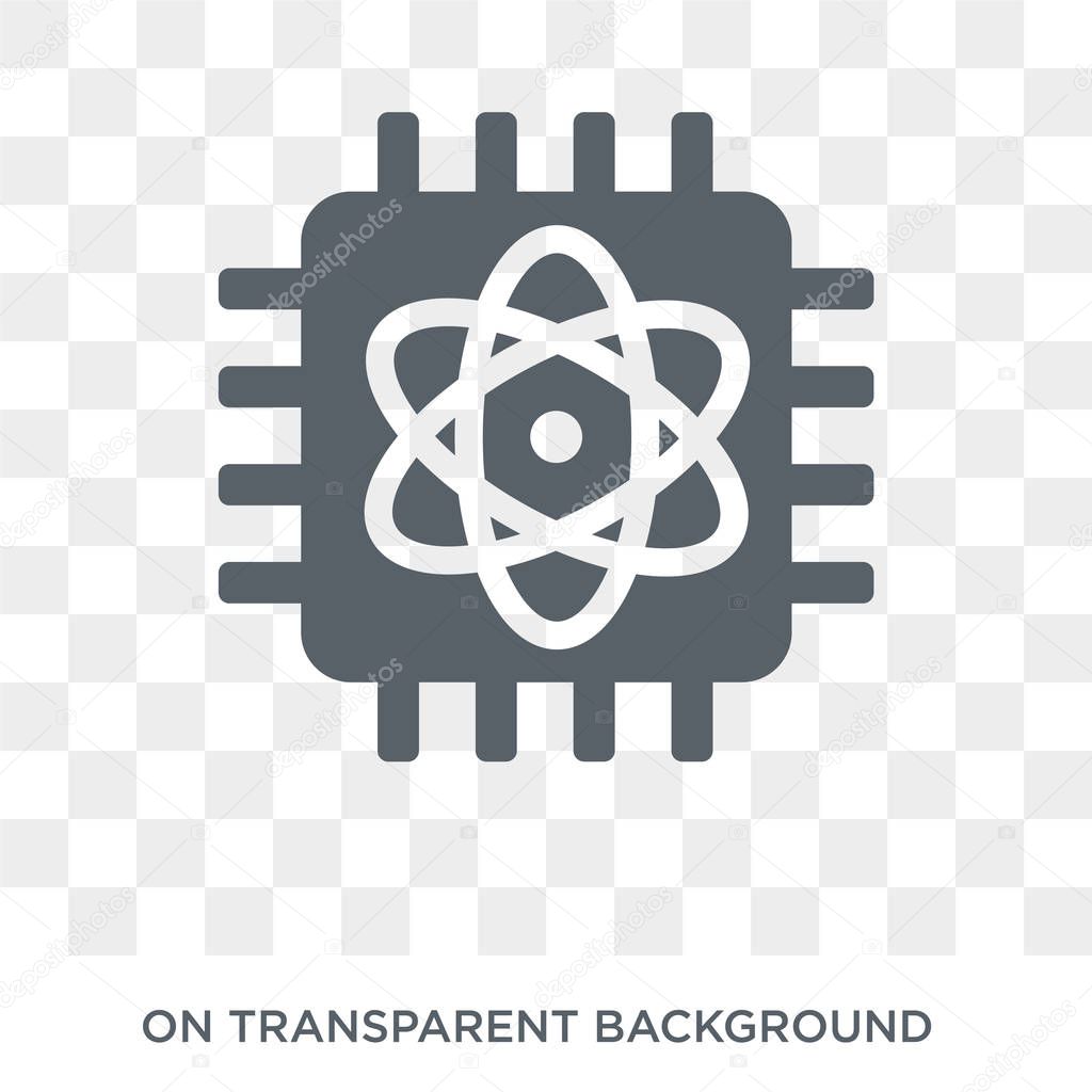 Quantum computing icon. Trendy flat vector Quantum computing icon on transparent background from Artificial Intelligence, Future Technology collection. High quality filled Quantum computing symbol use for web and mobile