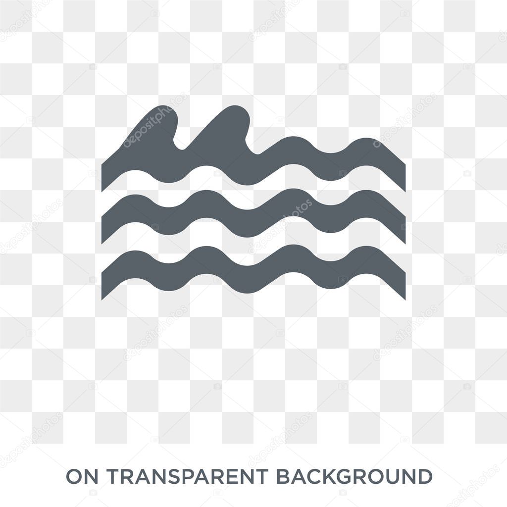 Ocean Waves icon. Trendy flat vector Ocean Waves icon on transparent background from Nautical collection. High quality filled Ocean Waves symbol use for web and mobile