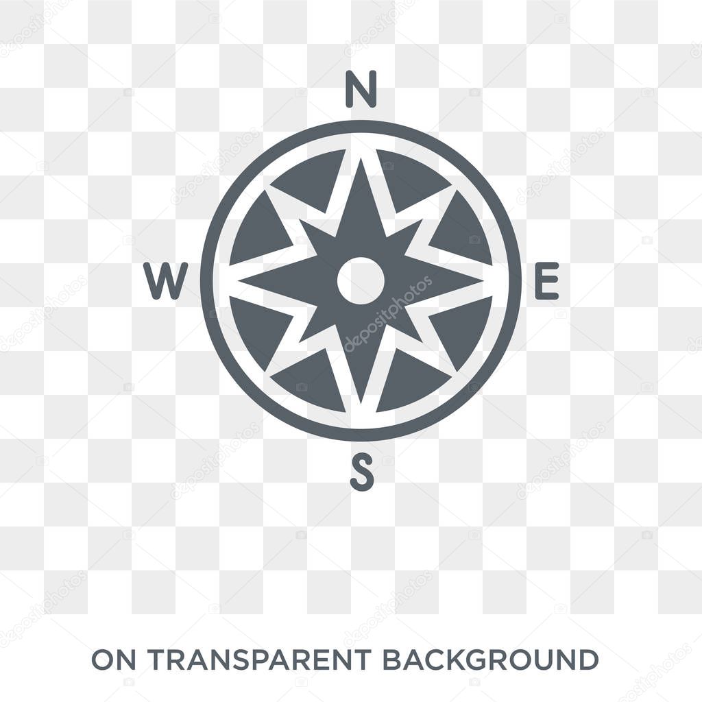 Azimuth compass icon. Trendy flat vector Azimuth compass icon on transparent background from Nautical collection. High quality filled Azimuth compass symbol use for web and mobile