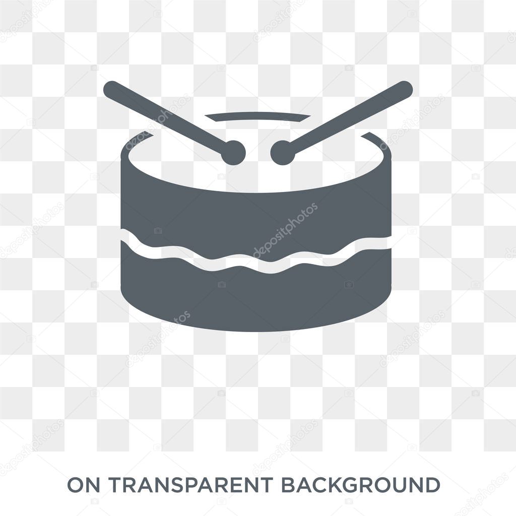 Snare drum icon. Snare drum design concept from Music collection. Simple element vector illustration on transparent background.
