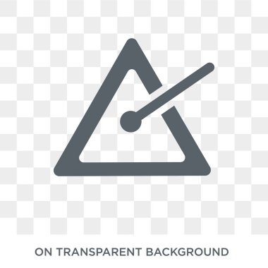 müzik üçgen simgesini. müzik üçgen tasarım konsepti müzik koleksiyonundan. Basit öğe vektör çizim şeffaf arka plan üzerinde.